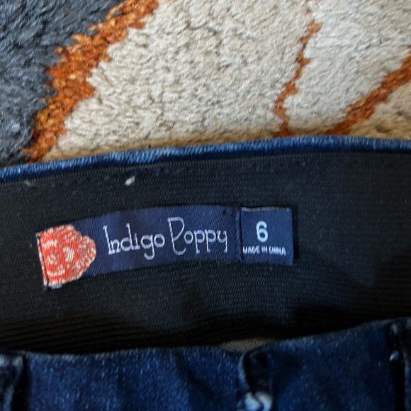 Indigo Poppy Bootcut Jeans Braided Pocket Detail Size 6 - Picture 8 of 8